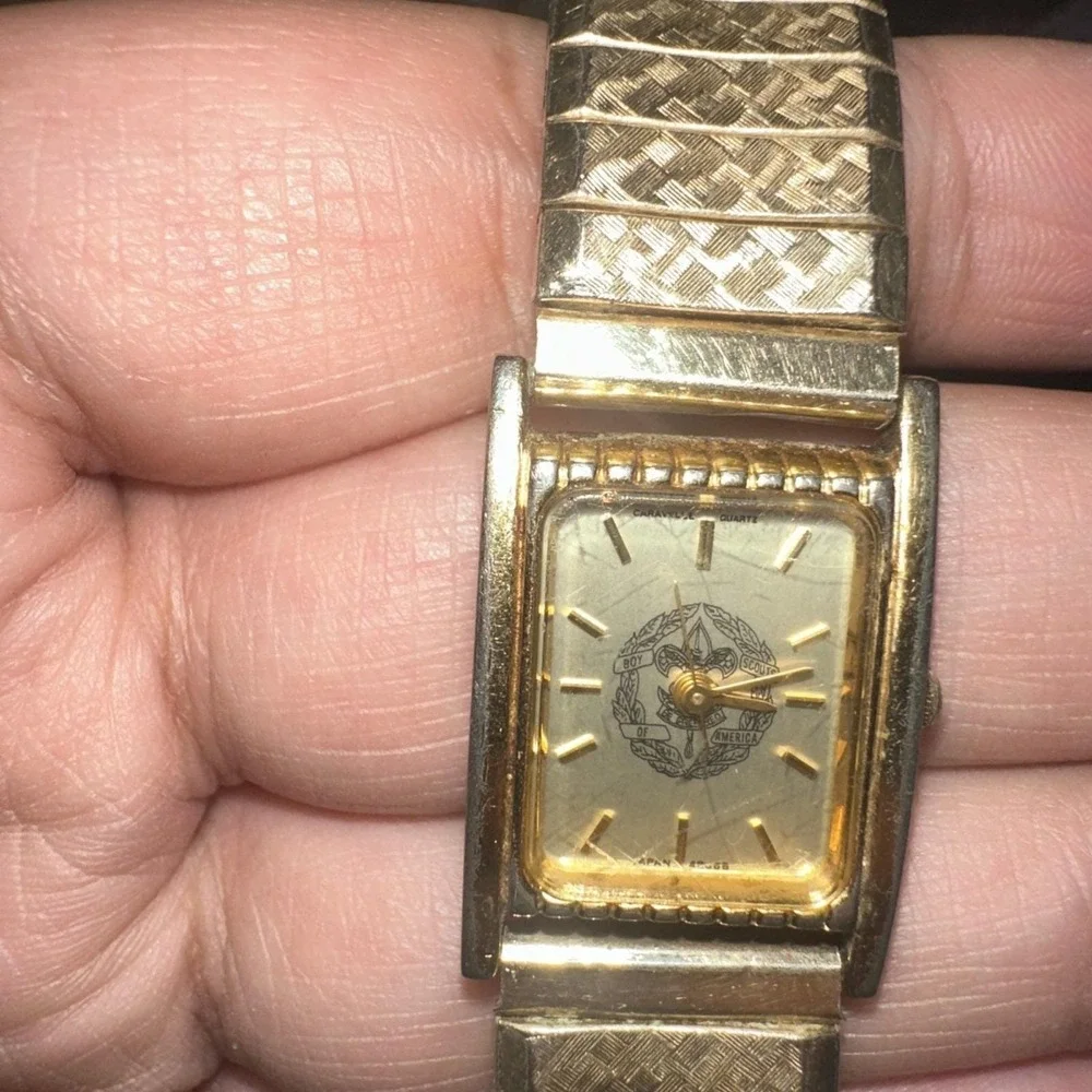 Works VTG Caravelle Chief Scout Executive's Ladies Watch Gold Tone 19mm Fit 6.75